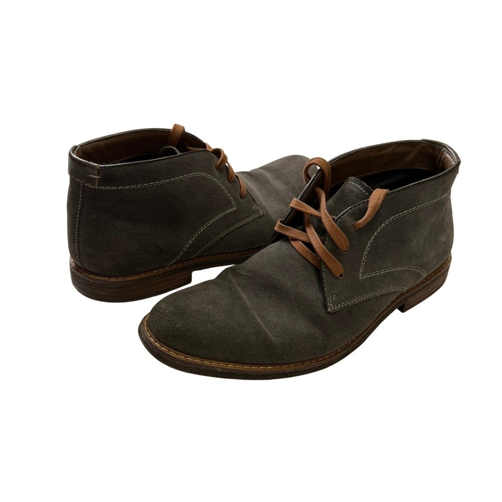 J Murphy Mens Suede Chukka Boots Dark Grey Olive Desert Boots 11M 59-36015